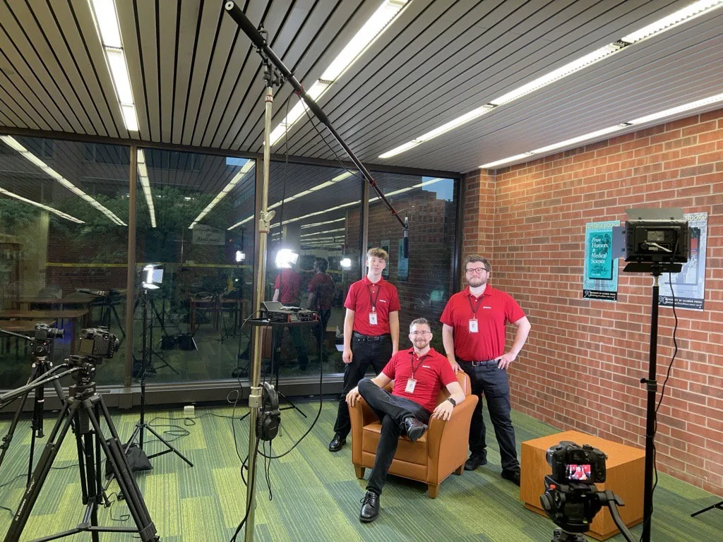 The Bizful crew on an interview set at UIC
