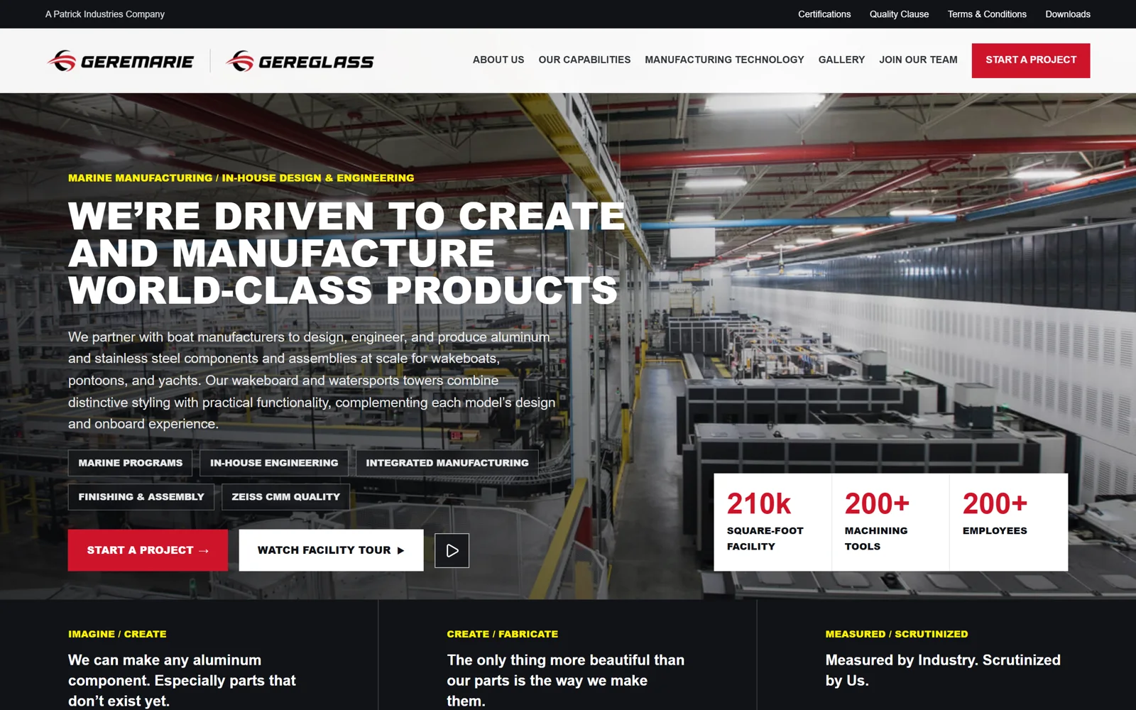 The new Geremarie website on a computer