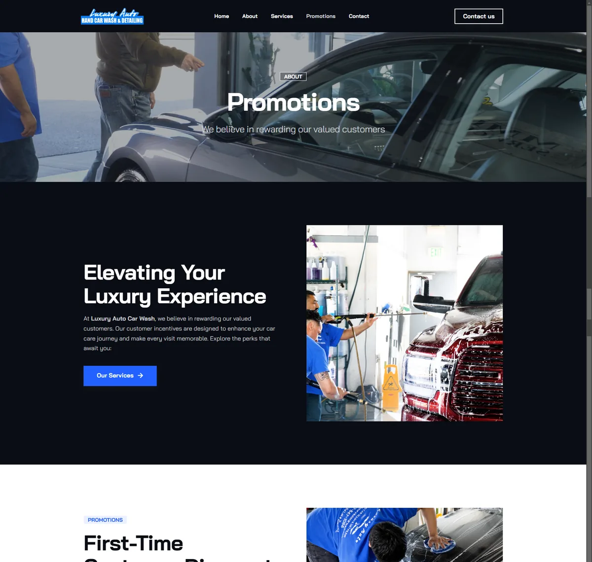 Luxury Auto Car Wash website