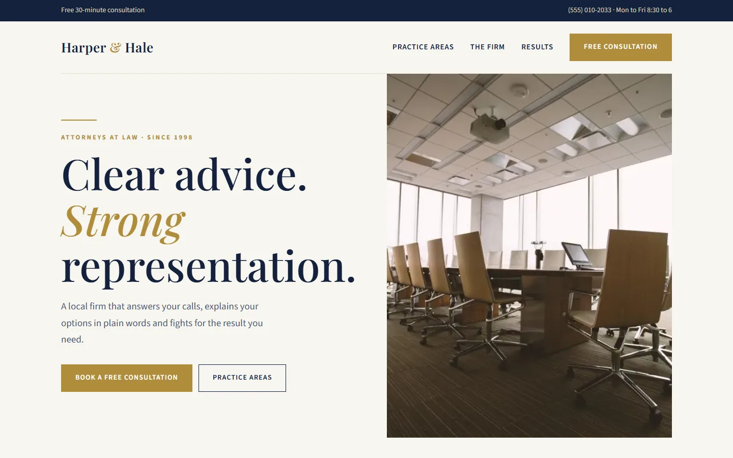 Harper & Hale Law sample website